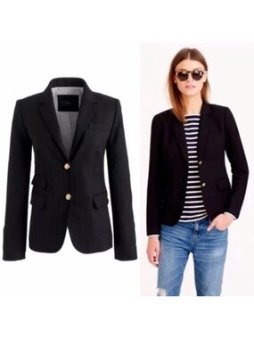 J Crew Schoolboy Black Wool Blazer size 4